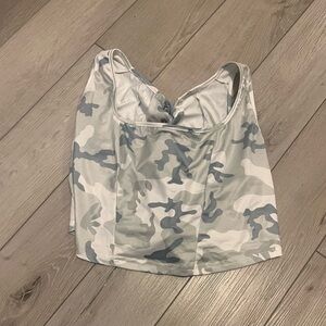 Gray Camouflage Crop Top